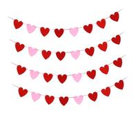 Homoyoyo Lot de 4 Bannières Décoratives en Feutre Cœurs Rouges et Roses Guirlande Suspendue pour Fête des Amoureux Décoration Murale Légère et Réutilisable pour Maison et Événements