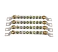 Homoyoyo Lot de 4 Barrettes de Mise à la Terre en Cuivre Pur 10 Bornes 2X15Mm² Bornier Rangée pour Connexions Électriques Barrette Neutre-Terre Compacte et Résistante à Haute