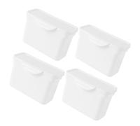 Homoyoyo Lot de 4 Boîtes de Rangement pour Perles de Lessive Couvercle à Clapet Boîte en Plastique Blanche Capacité Moyenne Étui Pratique pour Maison et Buanderie en Poudre Compacte