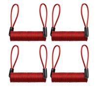 Homoyoyo Lot de 4 Câbles Antivol de Frein à Disque en Fil D'acier Transparent Rouge 1,5 Mètre Câble de Rappel Vélo Léger et Visible Accessoires Antivol Vélo pour Guidon et Serrure Plein