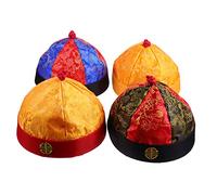 Homoyoyo Lot De 4 Chapeaux Décoratifs Rétro En Tissu Avec Tresses Pour Garçon Et Filles 7-15 Ans Costume Qing Siècle Usage Théâtre Cosplay