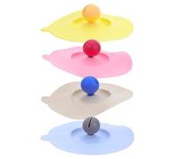 Homoyoyo Lot de 4 Couvercles Ronds en Silicone Alimentaire Réutilisables et Hermétiques avec Porte-Cuillère Intégré Résistants à la Chaleur Compatibles Mugs Tasses à Thé et Gobelets