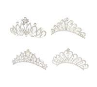 Homoyoyo Lot de 4 Diadèmes en et Perles pour Filles Couronnes Décoratives Accessoires de Cheveux pour Fête et Anniversaire