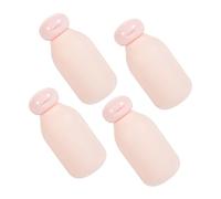 Homoyoyo Lot de 4 Flacons Rechargeables 100Ml en Plastique Souple Couvercle Anti-Fuite pour Shampoing et Lotion Bouteilles de Voyage pour Famille et Voyages d'Affaires