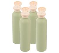 Homoyoyo Lot de 4 Flacons Souples Rechargeables 260 Ml en Pe Vert Avocat, Bouteilles de Voyage Étanches pour Gel, Lotion, Shampooing - Accessoires Portables pour Salle de Sport et Voyage