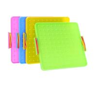 Homoyoyo Lot de 4 Géoplans en Plastique Double Face, Jouet de Manipulation Mathématique Montessori Stem avec Élastiques, pour L'apprentissage en t à La Maison.