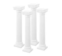 Homoyoyo Lot de 4 Mini Colonnes Romaines Blanches 45” en Matériau Solide Décoration de Table Accessoire Photo pour Bureau et Mariage Statue de Pilier Romain Stable et Créative
