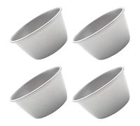 Homoyoyo Lot de 4 Moules à Pudding Multifonctions en Acier Carbone Antiadhésif Diamètre Compact pour Pâtisserie Maison Cuisson Muffins Gelées et Petits Gâteaux