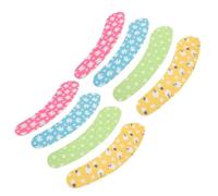 Homoyoyo Lot de 4 Paires Housses de Siège de Toilette Lavables Adhésives Imprimées en Couleurs Jaune Bleu Rose Vert Housse Chaude et Confortable pour Salle de Bain Réutilisable et