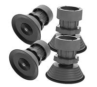 Homoyoyo Lot De 4 Patins Anti-vibrations Réglables En Hauteur Pour Machine à Laver Et Sèche-linge, Tapis Antidérapant En Caoutchouc, Protège Sol Et Réduit Bruit, Usage