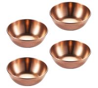 Homoyoyo Lot de 4 Petites Assiettes d'Apéritifs en Acier Inoxydable Rose Doré Plates Rondes pour Sauces et Condiments Bols d'Assaisonnement Idéals pour Maison et Restauration Service