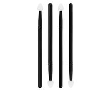 Homoyoyo Lot de 4 Pinceaux à Paupières Doux en Aluminium et Silicone, Petits Applicateurs Éponge pour Maquillage Uniforme, Compacts pour Voyage, Outils Maquillage pour Femmes