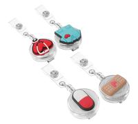 Homoyoyo Lot de 4 Porte-Badges Rétractables en PVC Souple Clip Porte-Étiquette Nominatif Multifonction pour Infirmières et Pharmacie Accessoire Portable pour Cartes d'Identité et Badges