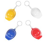 Homoyoyo Lot de 4 Porte-Clés Casque de Chantier Décapsuleur Accessoires Colorés Rouge Jaune Bleu Blanc Porte-Clés Mignons pour Paquet à Dos et Usage Quotidien