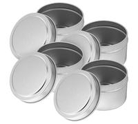 Homoyoyo Lot de 4 Pots à Bougies en Fer Blanc 4 Oz, Boîte Métallique Double Face Argentée pour Fabrication Bougies D'aromathérapie DIY, Supports de Rangement Polyvalents pour Maison