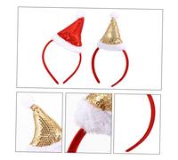 Homoyoyo Lot De 4 Serrage-têtes De Noël à Paillettes 4 Pièces Taille Unique Couvre-chefs Scintillants Pour Adultes Et Garçon Et Filles Fêtes De Noël Accessoires Cheveux Rouge Et or