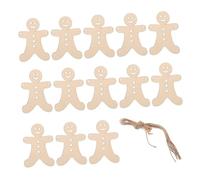 Homoyoyo Lot De 40 Décorations À Suspendre En Forme De Bonhomme En D&Épices En Bois Brut Vierges Graffitis Copeaux De Bois Artisanat Vierges Formes