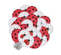 Homoyoyo Lot de 48 Ballons Coccinelle en Latex 12 Pouces Décoration Fête D’Anniversaire Garçon et Filles Thème Nature Couleur Rouge et Noir Kit Complet pour Shower Jungle et