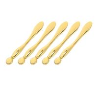 Homoyoyo Lot de 5 Applicateurs de Crème Contour des Yeux en Alliage de Zinc Doré - Stick de Massage Doux et Spatule pour Soin Précis - Format Compact Portable Maquillage et Soins Visage