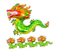 Homoyoyo Lot de 5 Ballons Aluminium de Dragon Vert Ballon de Dessin Animé Adorable du Nouvel An Chinois 2024 Décoration Intérieure et Extérieure pour Célébrations Festives