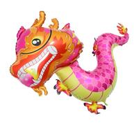 Homoyoyo Lot de 5 Ballons Dragon Chinois en Aluminium Rose Grosse Taille Décorations pour Nouvel An Chinois et Fêtes Ballon Dragon pour Intérieur et Extérieur Robuste et Festif