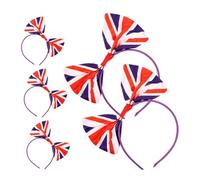Homoyoyo Lot de 5 Bandeaux Cheveux Drapeau Britannique Nœud Décoratif pour Festivals Fêtes et Bals Masqués Accessoires Coiffure Légers et Colorés