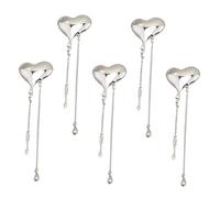 Homoyoyo Lot De 5 Broches D'Amour Pour Femme Style Seigneur Corsage Costume Boutonnière Pour Homme Et Femme Longues Broches À Pompon En Alliage Argenté