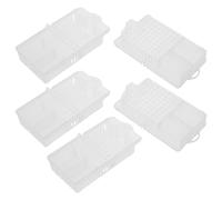 Homoyoyo Lot de 5 Cages D’Élevage Transparentes pour Apiculture Double Compartiment Ventilé en Plastique Léger Outil Apicole Portable Gestion Transport des Reines D’Abeilles