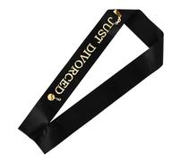 Homoyoyo Lot de 5 Écharpes en Satin Noir et Or Ceintures D’Épaule Décoratives pour Fête de Divorce Accessoires Unisexe pour Décoration et Présents de Divorce pour Femmes