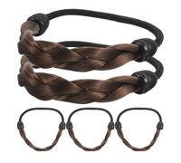 Homoyoyo Lot de 5 Élastiques à Cheveux Marron Tresse, Haute Élasticité, Accessoires pour Perruques et Queue de Cheval, pour Femmes Adolescentes, Coiffure Lisse et Raide, sans Tension ni Inconfort
