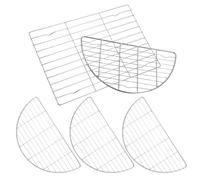 Homoyoyo Lot de 5 Grilles de Barbecue en Acier Inoxydable Pieds Supports de Refroidissement Demi-Rond et Carré Grillades Coréennes Cuisson Vapeur et Égouttage D’Huile Nettoyage Facile