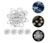 Homoyoyo Lot De 5 Nœuds Décoratifs en Fil De Neige Étoiles Fleurs Ruban De Noël Guirlandes d'anniversaire Métallique Fête Grand Nœud Décoratif Kit