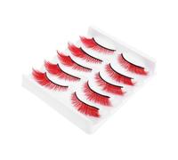 Homoyoyo Lot De 5 Paires De Faux Cils Japonais Extensions De Cils Synthétiques Courts Naturels Style Manga Japonais Rouges