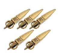 Homoyoyo Lot de 5 Pendentifs Vajra en Laiton Vintage, Mini Porte-clés Décoratifs, Ornement Artisanal Vajra Pilon pour Bijoux et Présents Artisanaux