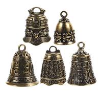 Homoyoyo Lot de 5 Porte-Clés Pendentifs en Laiton Vintage Cloches Suspendues DIY Décoration Artisanale Polyvalente Breloques Rétro pour Création et Usage Décoratif