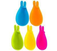 Homoyoyo Lot de 5 Porte-Sachets de Thé en Silicone Coloré de Lapin Organisateur de Thé Ménager Flexible et Pratique Adapté aux Sachets Standards pour Bureau et Maison