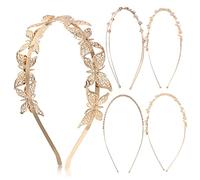 Homoyoyo Lot De 5 Serrage-têtes En Métal Doré Taille Unique Bandeaux Décoratifs Pour Femmes Coiffe Élégante Usage Quotidien Fête Mariage Soirée