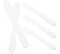 Homoyoyo Lot de 5 Spatules Cosmétiques en Silicone Blanc pour Masque Visage, Applicateur Pratique et Léger, pour Domicile et Voyage