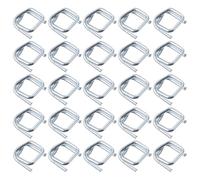 Homoyoyo Lot de 50 Boucles de Sangle d'Emballage Réglables en Métal Galvanisé Compatibles Bande de 19 MM Boucles Robustes pour Cerclage Polyester Utilisation Industrielle et Expédition