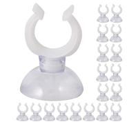 Homoyoyo Lot de 50 Clips Transparents avec Ventouses 16 MM pour Fixation Tuyau d'Aquarium Collier de Serrage Ouvert pour Pompe à Air Accessoires Aquarium pour Tubes d'Oxygène et d'eau