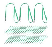 Homoyoyo Lot de 50 Cordons Porte-badge Tour de Cou en Nylon Vert 0,9 Cm avec Crochet Pivotant Métal, Lanières pour Badges D'identification, Cartes D'identité et Clés, Usage Professionnel