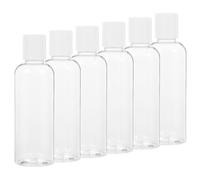Homoyoyo Lot de 6 Bouteilles de Voyage 100 Ml en Plastique Transparent Bouchon Blanc Étanche Flacons de Lotion Rechargeables pour Shampoing Gel et Soins Corporels Contenant Pratique