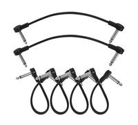 Homoyoyo Lot de 6 Câbles Câbles de Patch Guitare 6,35 Mm Noir pour Pédales D'effets Instrument Compact et Anti-bruit Accessoires pour Musiciens Nomades