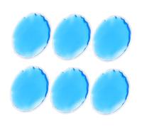 Homoyoyo Lot de 6 Compresses Oculaires en Gel Réutilisables Rondes Pvc Bleu, Masque Cache-œil Chaud et Froid Flexible, Bandeau Léger pour Soin des Yeux à Domicile Voyage, Pack Froid