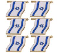 Homoyoyo Lot de 6 Épingles à Vêtements Drapeau Israël en Alliage, Design Élégant et Créatif, Facile à Fixer, pour Paquet et Chemises Lors D'occasions Formelles