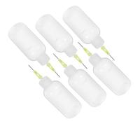 Homoyoyo Lot de 6 Flacons Applicateurs de Colle 50 Ml en Plastique Souple Embout Aiguille Fin pour Dosage Précis Flacons Distributeurs Réutilisables pour Bricolage et Loisirs Créatifs