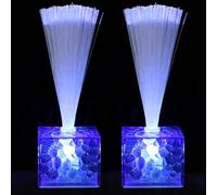 Homoyoyo Lot de 6 Guirlandes Lumineuses à Fibres Optiques LED Bleu Mini Bâtonnets Lumineux en Acrylique pour Décoration de Mariage Centres de Table Festifs et Ambiance Intérieure