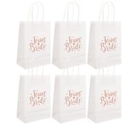 Homoyoyo Lot de 6 Paquet en Papier Blancs Team Bride Pochettes Présents Mariage Multi-Usages Paquet Décoratifs pour Fête Emballage Présent Taille Moyenne Articles