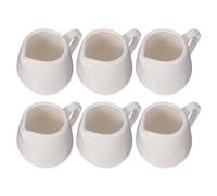 Homoyoyo Lot de 6 Pichets à Sauce en Céramique Blanche Poignée Confortable Taille Moyenne Récipient Polyvalent pour Pot à Lait et Sauce Cuisine et Service à Table
