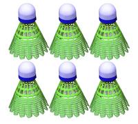 Homoyoyo Lot de 6 Volants de Badminton en Plastique Jaune, Balle de Badminton en Nylon Légère et Résistante, Volant pour Garçon et Filles pour Entraînement et Jeux Scolaires en Intérieur